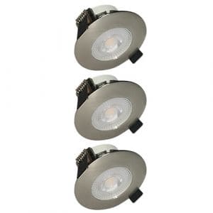 Lot de 3 spots LED remplaçables encastrables ARLUX D80mm 5W acier