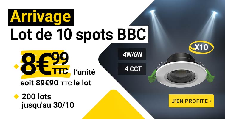 arrivage lot de 10 spots LED BBC miidex