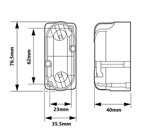 Dimensions de la boite d'encastrement LEGRAND Batibox 1 module pour cloison sèche