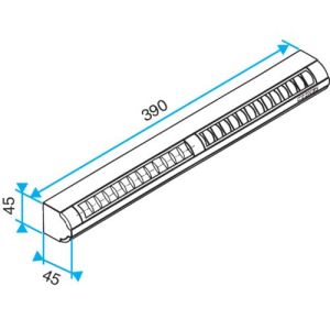 ALDES Kit d'entrée d'air autoréglable acoustique EA 45m³/h blanc - schéma avec dimensions