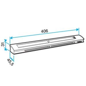 ALDES Entrée d'air hygroréglable EHB2 6-44m³/h anthracite - schéma avec dimensions