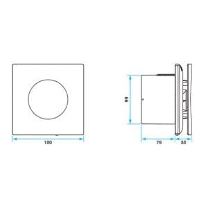 Extracteur d'air permanent blanc Aldes Inea H D100 - schéma