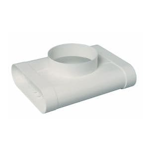 Té mixte vertical Aldes minigaine D125mm 60x200mm pvc blanc rigide