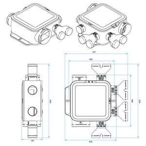 ALDES Groupe VMC simple flux hygroréglable EasyHOME COMPACT Premium HP+ RE2020 - schéma