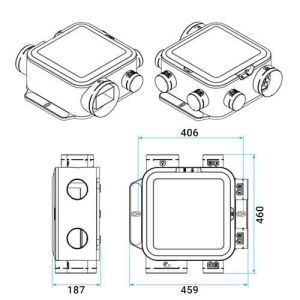 Dimensions de la VMC simple flux autoréglable Aldes EasyHOME PureAIR COMPACT Premium