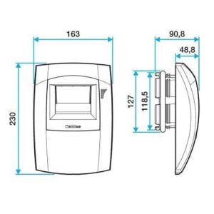 ALDES Curve Kit bouche d'extraction hygroréglable 15/65m3/h PUSH pour cuisine - schéma