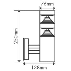 Schéma dimensions de l'applique LED Arlux