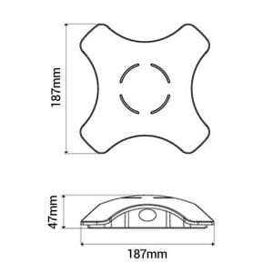 ARLUX Applique extérieure LED Babi 230V 5W 450lm 3000K gris - schéma avec dimensions