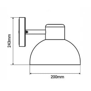 ARLUX Applique extérieure Dalia descendante 230V E27 60W max noir - schéma avec dimensions