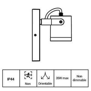 ARLUX Applique d'éclairage extérieur orientable Spoty 230V Gu10 35W max anthracite - fiche technique