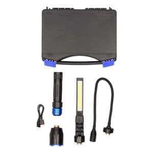 Composition du kit lampe torche LED ARLUX  rechargeable BX 3in1 9W 650-480-220lm 4000K