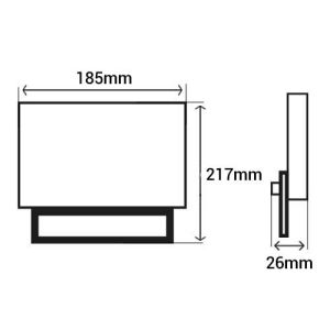 Projecteur LED extra plat pré câblé Arlux Kali - schéma avec dimensions