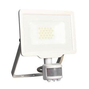 Projecteur extérieur LED Arlux Kali extra plat précâblé à détection 20W coloris blanc - vue de profil