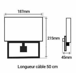 Projecteur extérieur extra plat à détecteur Kali Arlux - dimensions