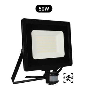 Projecteur extérieur LED Arlux Kali extra plat précâblé à détection 50W coloris noir