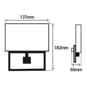 Projecteur LED extérieur noir à détecteur Arlux Kreon 2  - schéma avec dimensions