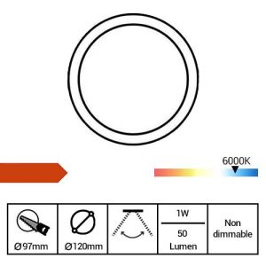 ARLUX Lot de 2 spots solaires LED Patio encastrables 120mm 1W 50lm 6000K IP67 Inox - fiche technique