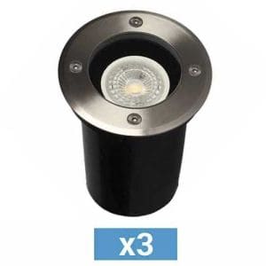 ARLUX Lot de 3 spots LED extérieurs encastrés de sol