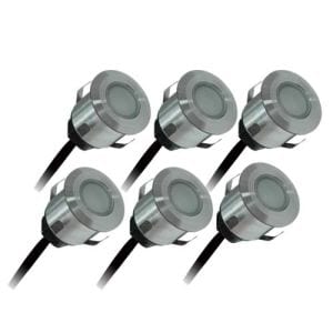 ARLUX Kit de 6 spots LED extérieurs encastrés rond Patio