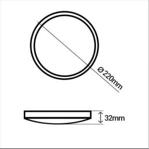 Dimensions du downlight LED extra plat à encastrer Arlux Saturn gris