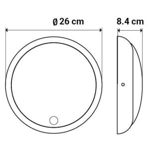 Dimensions Hublot extérieur led détection Arlux 15w blanc anthracite Herone_x000D_