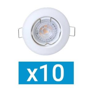 Lot de 10 spots LED ARLUX encastrables D85mm 5W 4000K blanc