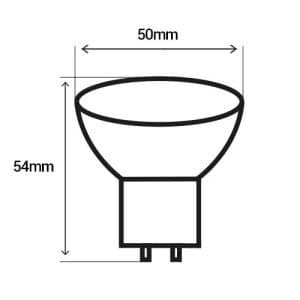 Ampoule LED ARLUX GU10 230V 5W(=50W) - dimensions