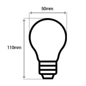 Ampoule LED ARLUX E27 230V 8,5W(=75W) - dimensions