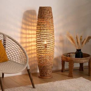 Photo intérieur de la lampe sur pied E27 SAND Atmosphera, 118 cm, en bois naturel