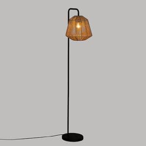 Lampe sur pied Jily avec ampoule E27, 150 cm, en bois naturel