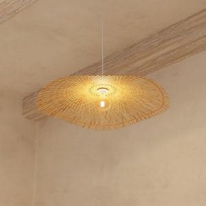 Suspension Tess Atmosphera Ø75 cm en bambou naturel