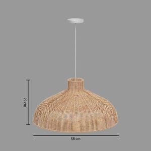 Suspension Ori Atmosphera Ø58 cm en rotin naturel - dimensions