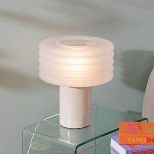 Lampe cylindrique Asti coloris argile Atmosphera idéale en chevet