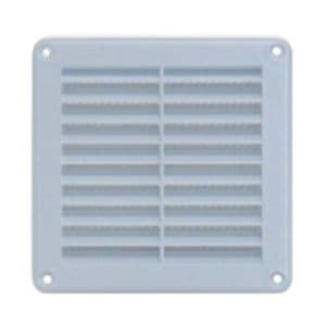 Grille d'aération blanche encastrable PVC carrée Autogyre de 125x125mm avec moustiquaire intégrée