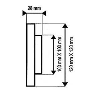 AUTOGYRE Grille d'aération PVC à emboiter 120x120mm avec moustiquaire blanc - schéma avec dimensions