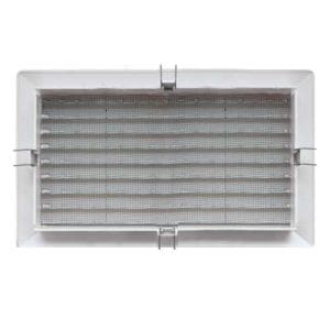 AUTOGYRE Grille d'aération PVC à clipser 304x135mm avec moustiquaire blanc - vue arrière