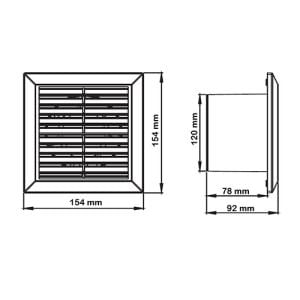 Dimensions de l'extracteur d'air Autogyre Slim 140m³/h