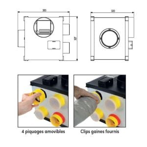 AUTOGYRE Kit VMC simple flux à détection d'humidité Silencio HV - schéma