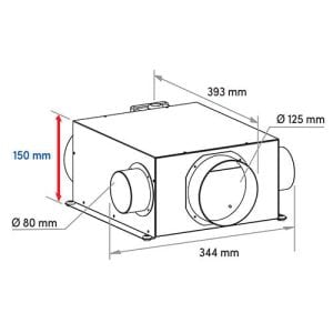 Kit VMC simple flux autoréglable extra plate Micropro 2 Autogyre - schéma avec dimensions