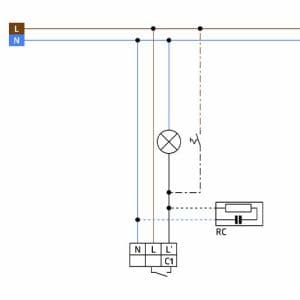 Schéma de raccordement du détecteur de mouvement  infrarouge 140°+180° BEG LUXOMAT LC-Click-N 140.