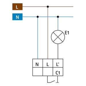 Schéma électrique de raccordement de ce détecteur de mouvement B.E.G Luxomat 360° PD3-1C-AP