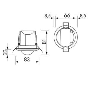 Les dimensions de ce détecteur de mouvement infrarouge télécommandable 360° BEG LUXOMAT PD3N-1C-FP sont disponibles dans la notice produit.