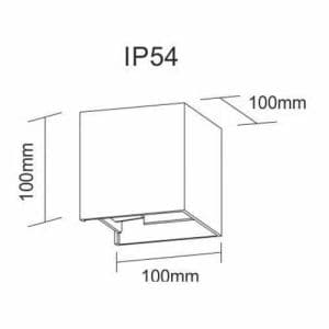 BENEITO FAURE Applique extérieure LED LEK orientable 230V 6,8W 542lm 4000K blanc - schéma avec dimensions