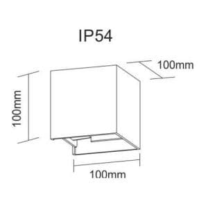 Dimensions - Applique extérieure LED orientable BENEITO FAURE 6,8W noir