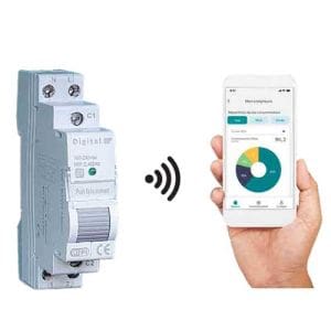 Interrupteur modulaire WiFi 16A 1NO monophasé Digital Electric et l'application Connect'Home