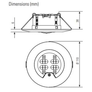 Dimensions du spot d'ambiance Eaton