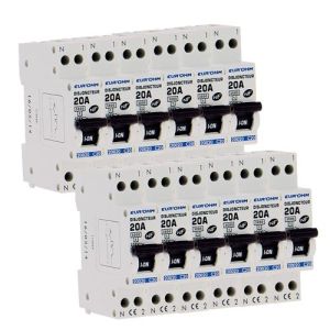 EUROHM Disjoncteur 20A Ph+N courbe C 3kA 230V - Lot de 12 - 20020