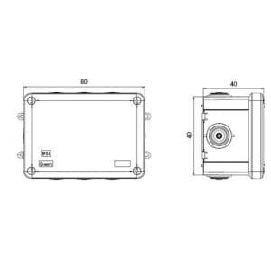 EUROHM SUM'OHM Boite de dérivation étanche IP54 80x40x40 - schéma avec dimensions