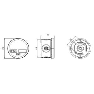 Boite de dérivation ronde Eurohm - schéma avec dimensions