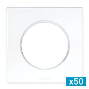 EUROHM Square Lot de 50 plaques simples blanc - 60296